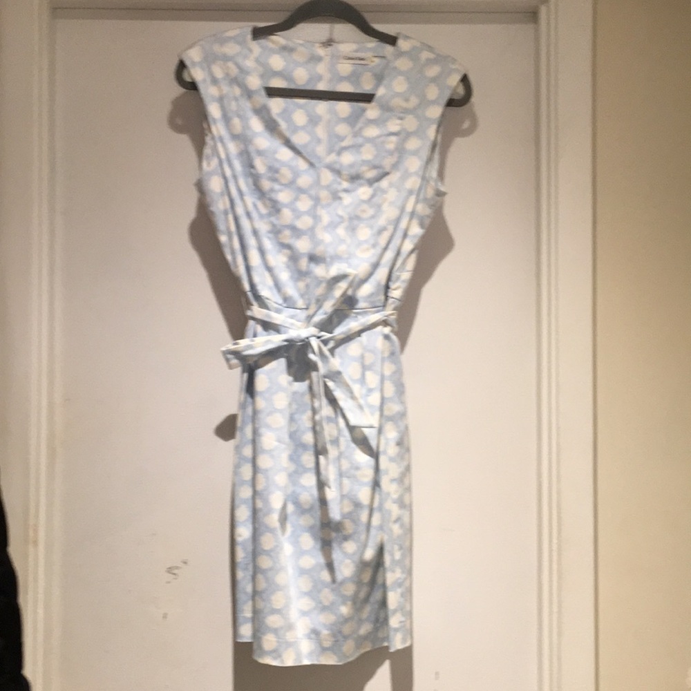 Calvin Klein Light Blue Polka Dot Dress 👗 Size 8